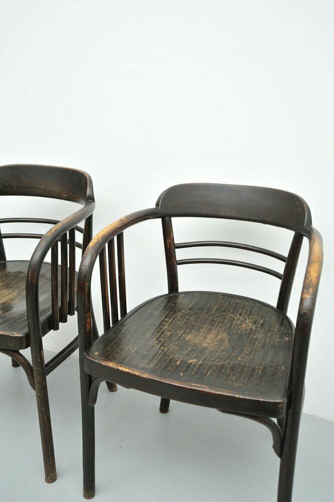 Model 6093 Chairs In Beech By Jacob & Josef Kohn, Vienna, Austria, 1890s, Set Of 2 photo vinterior