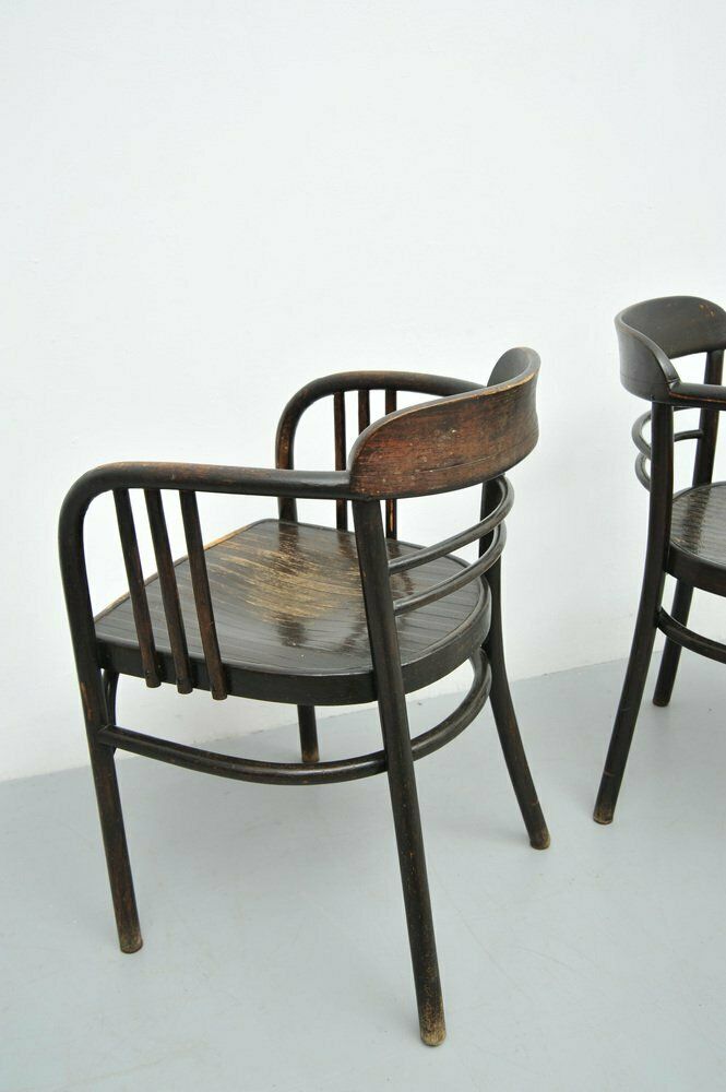 Model 6093 Chairs In Beech By Jacob & Josef Kohn, Vienna, Austria, 1890s, Set Of 2 photo vintage