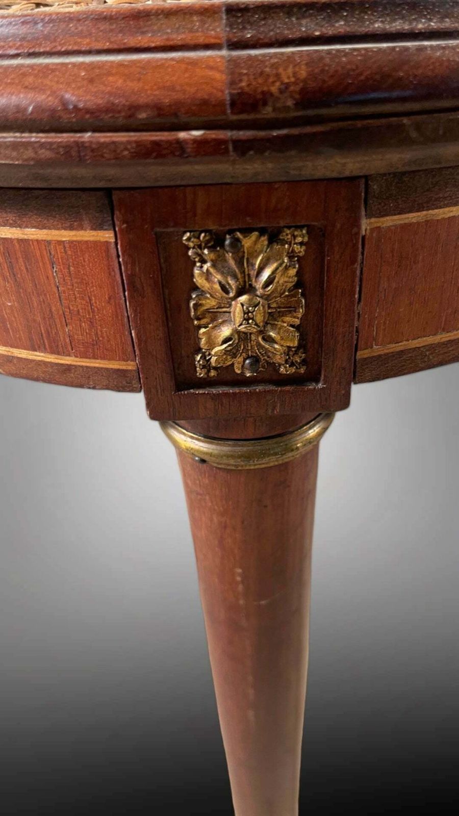 Beautiful Pair Of Antique French Empire Mahogany Satin Wood Inlay Louis XV Cane Show Chairs photo for sale
