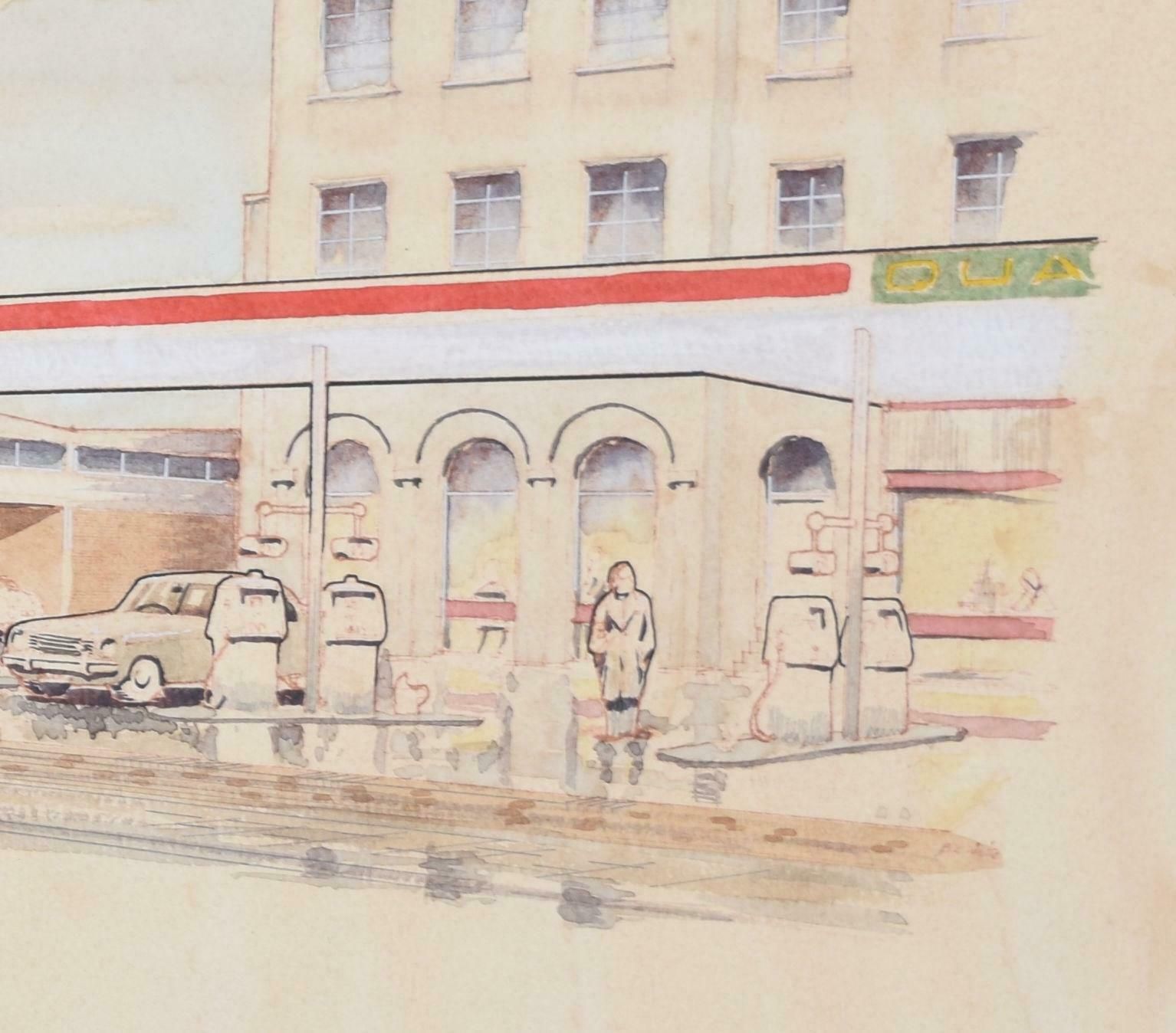 Unknown Bloomfields Car Showroom And Esso Garage, Camberwell Road, London Se5 Painting photo 450.0