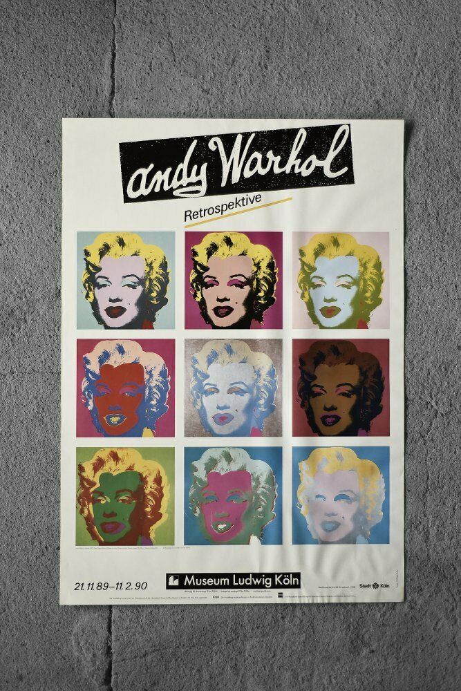 Original Andy Warhol Marilyn Monroe Exhibition Poster By Ros Nagy Roden, Museum Ludwig Köln, 1989 1990