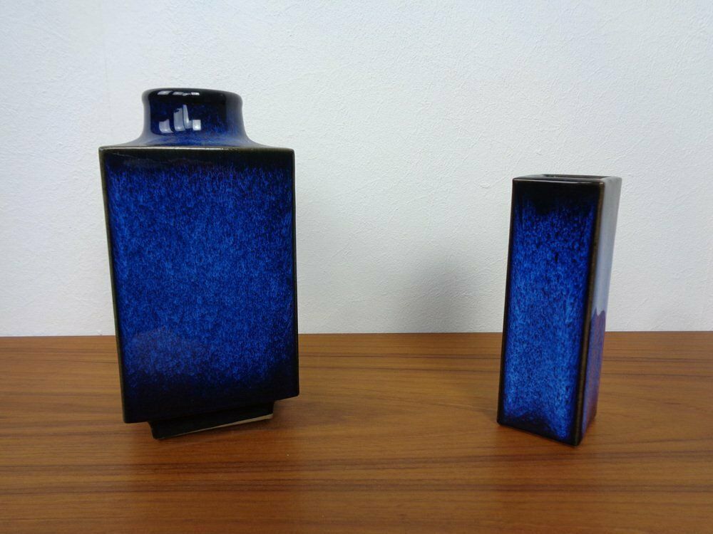 Blue Japanese Ceramic Vases, 1960s, Set Of 2 photo Home Decor