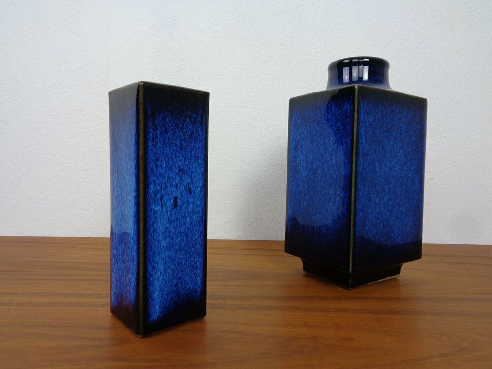 Blue Japanese Ceramic Vases, 1960s, Set Of 2 photo buy