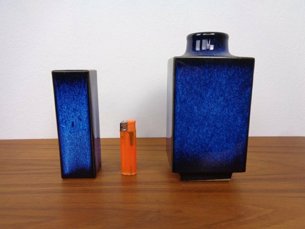 photo furniture Blue Japanese Ceramic Vases, 1960s, Set Of 2