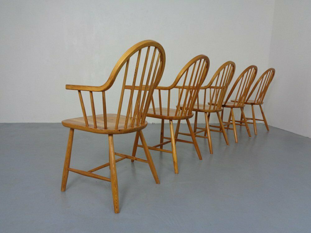 Pine Chairs By Erik Ole Jørgensen, Set Of 5 photo buy