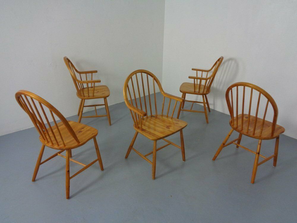 photo furniture Pine Chairs By Erik Ole Jørgensen, Set Of 5