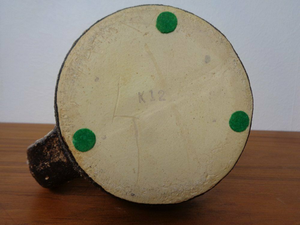 photo vintage Dutch Studio Ceramic Lava Vase With Handle By Marius & Hugo Van Woerden For Vest, 1970s