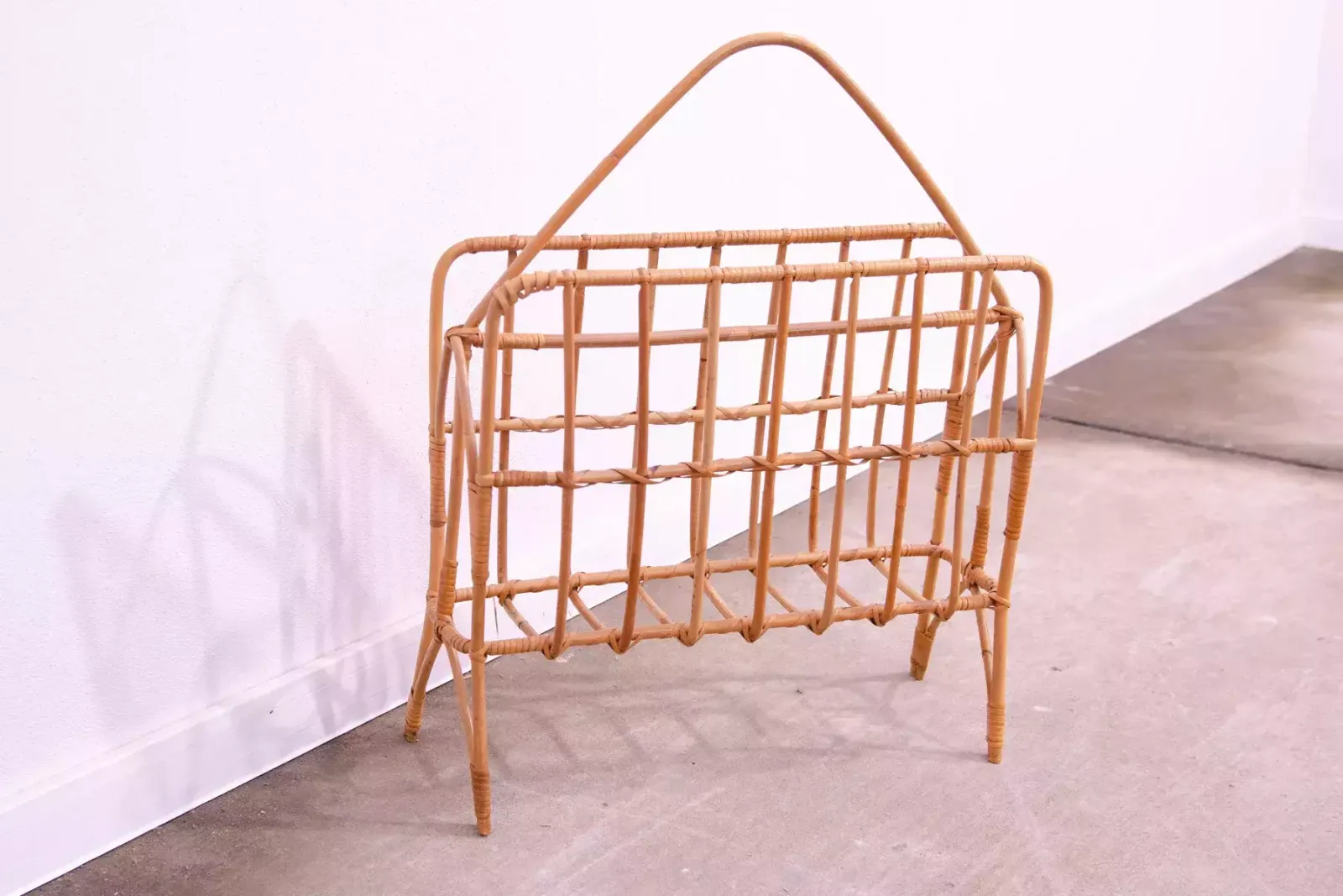 Mid Century Wicker Magazine Rack, Czechoslovakia, 1960´S photo Home Decor