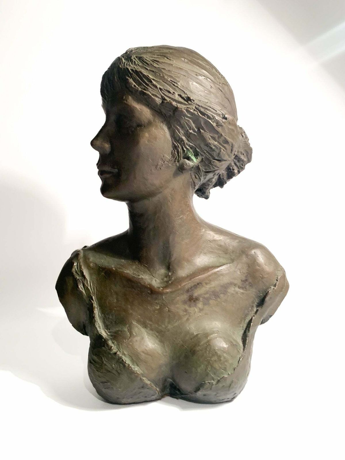 Bust Of A Lady In Lost Wax Bronze Sculpture By Giuseppe Motti, 1950s photo 767.0