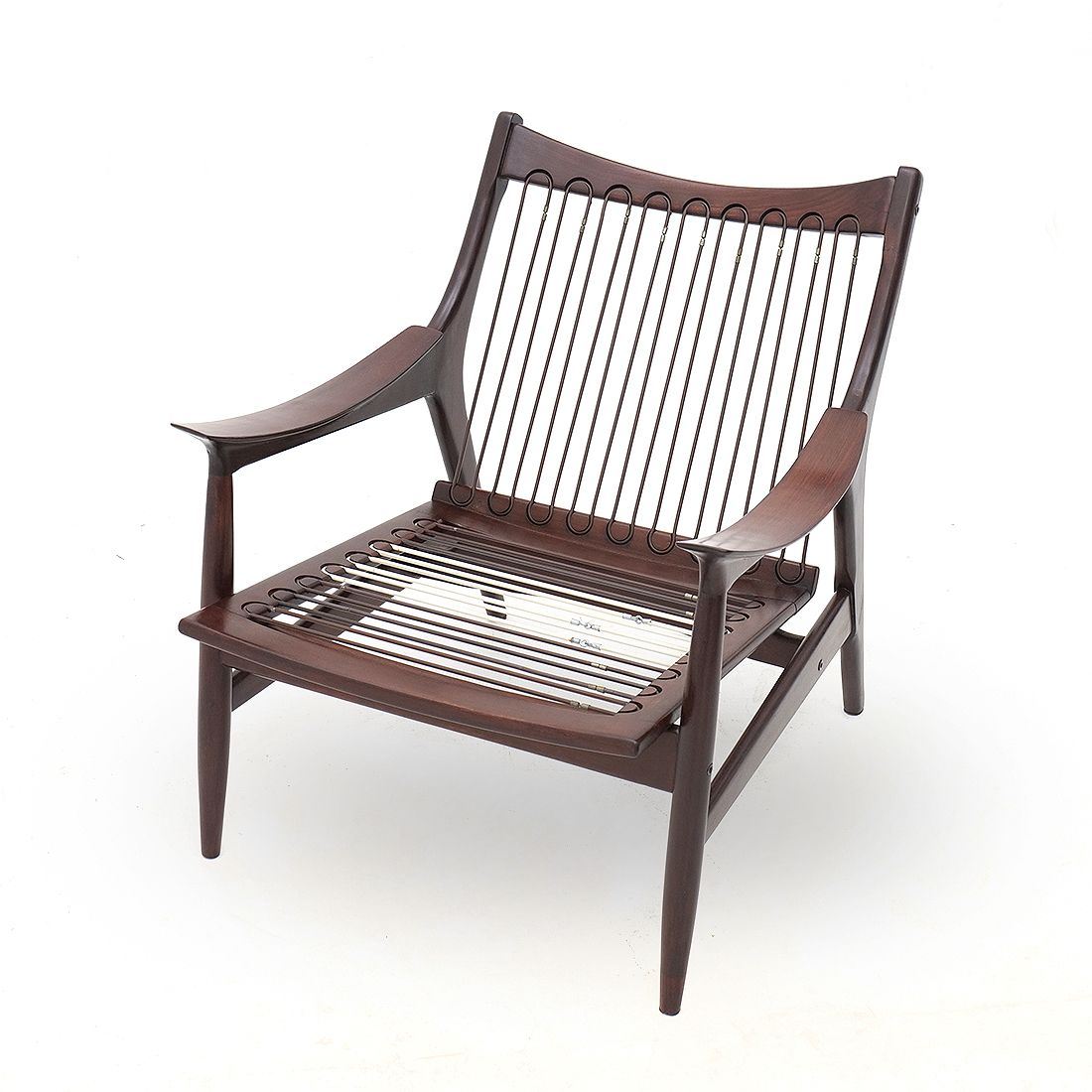 Pair Of Armchairs In Wood And White Bouclé By Mario Franchioni For Framar, 1960s photo buy