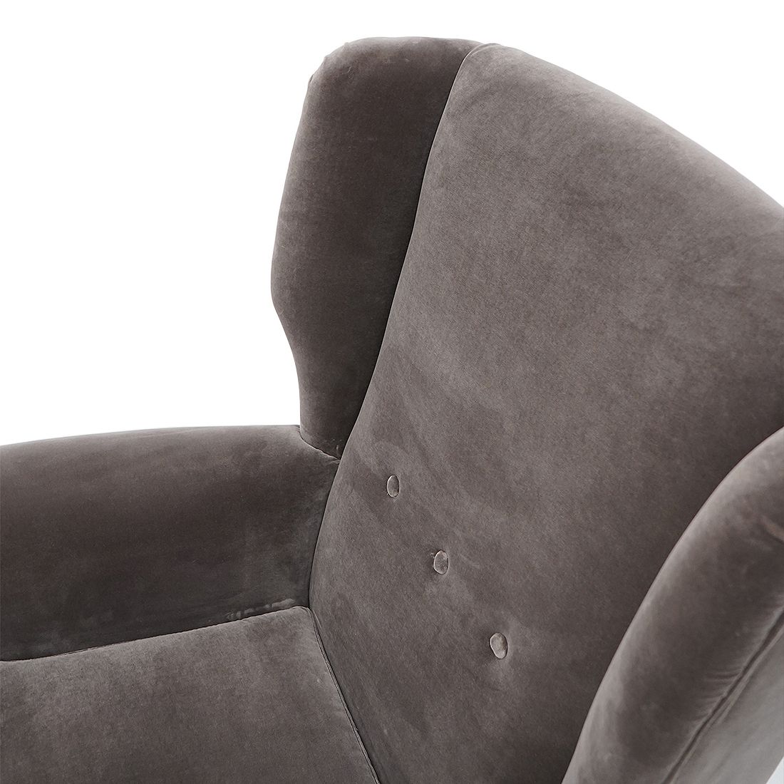 photo vinterior Pair Of Gray Velvet Armchairs, 1950s