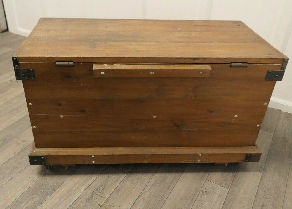 photo furniture 19th Century Carpenters Pine Tool Chest And Tools