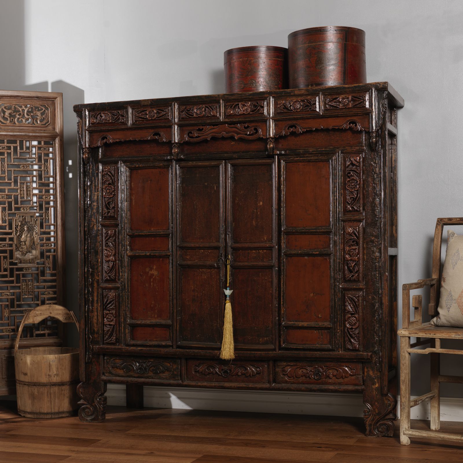 Carved Chinese Temple Cabinet photo furniture