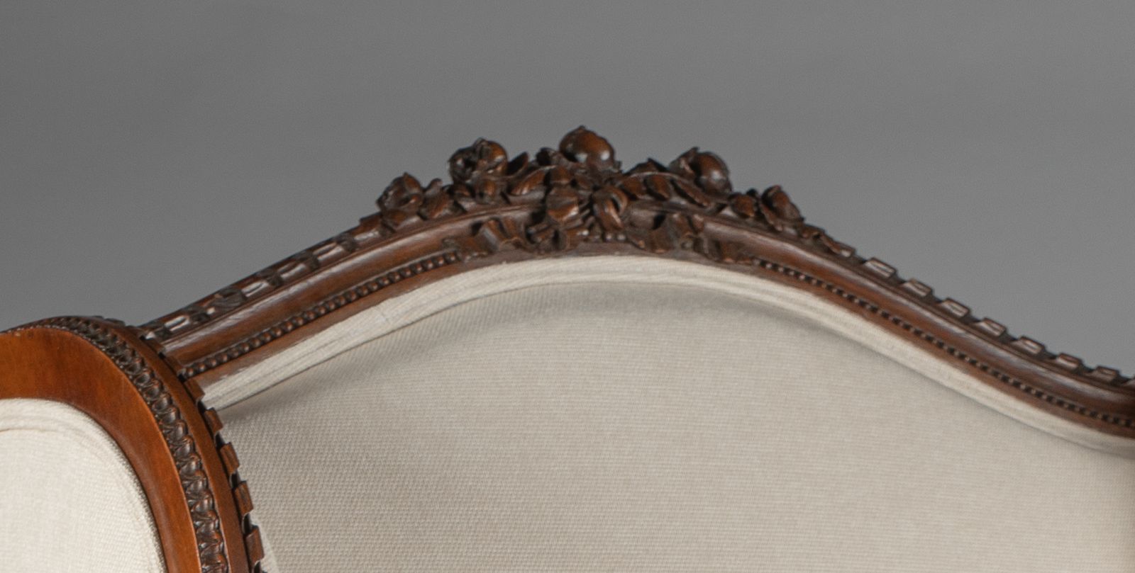 Large 19th Century French Carved Walnut Bergere Upholstered Armchair photo for sale