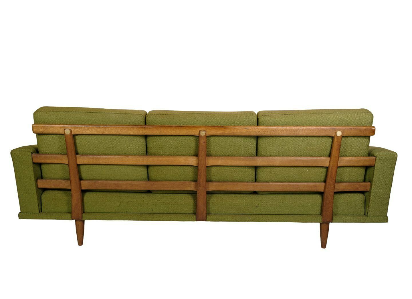 Three Person Sofa In Green Fabric & Oak By Illum Wikkelsø From 1960s photo buy