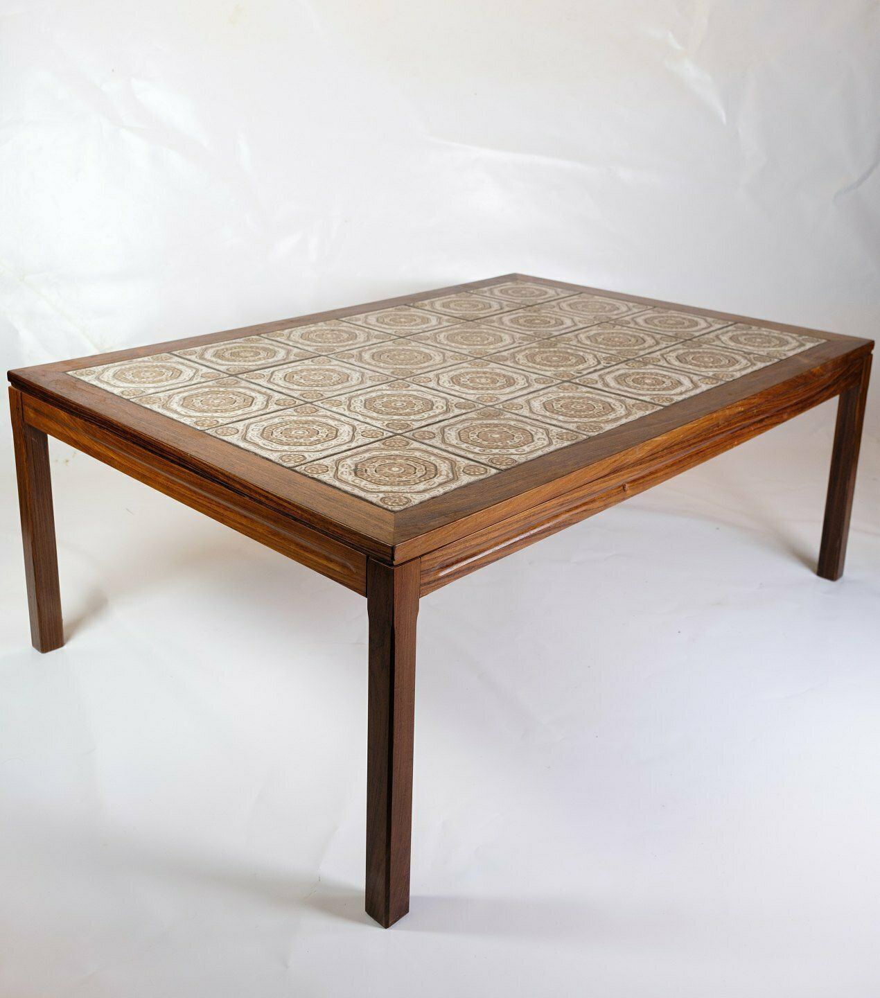 Coffee Table In Rosewood With Tiles, Danish Design From 1960s photo vinterior