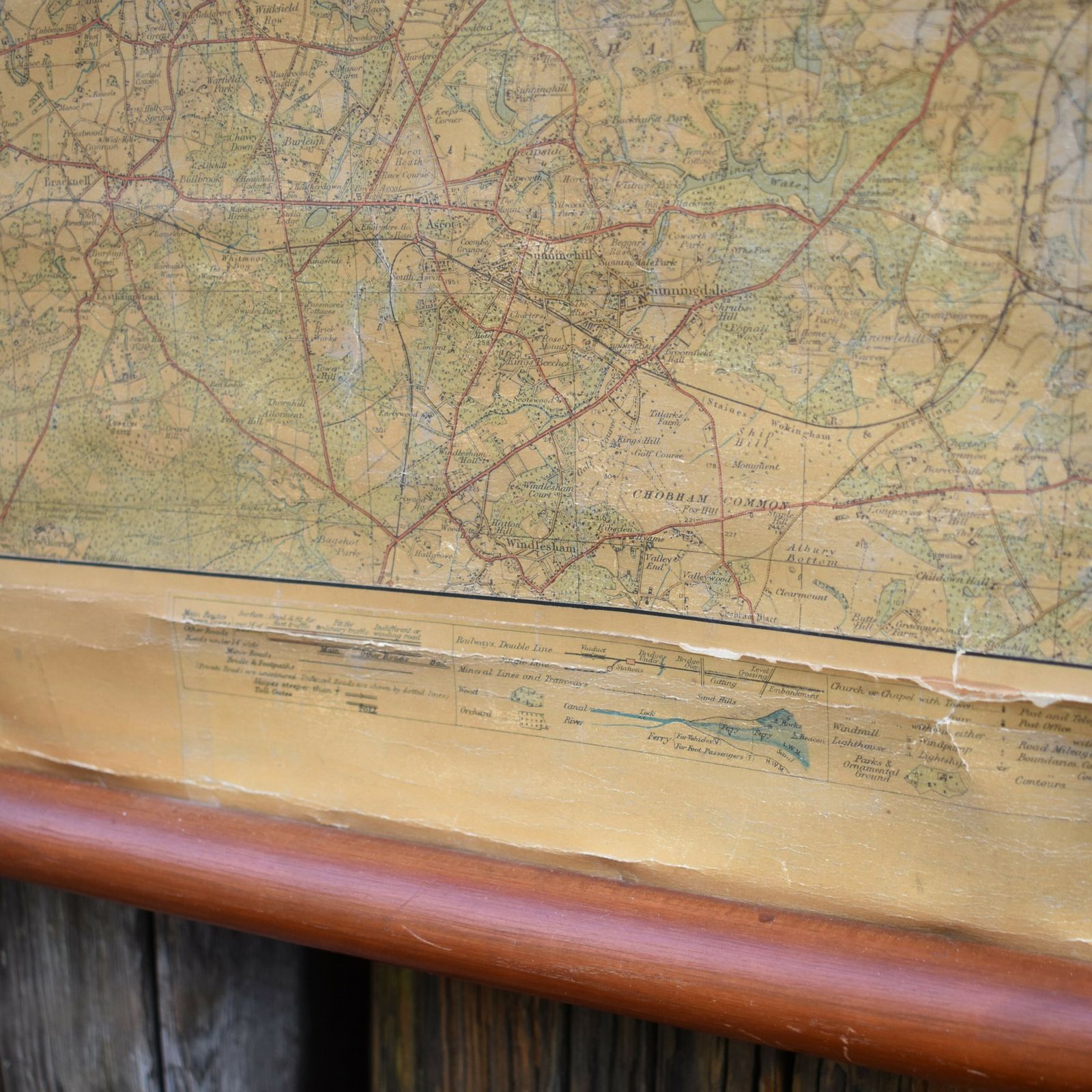Antique Hertordshire Chiltern Watford North London Linen Backed Wall Hanging Map photo 175.0