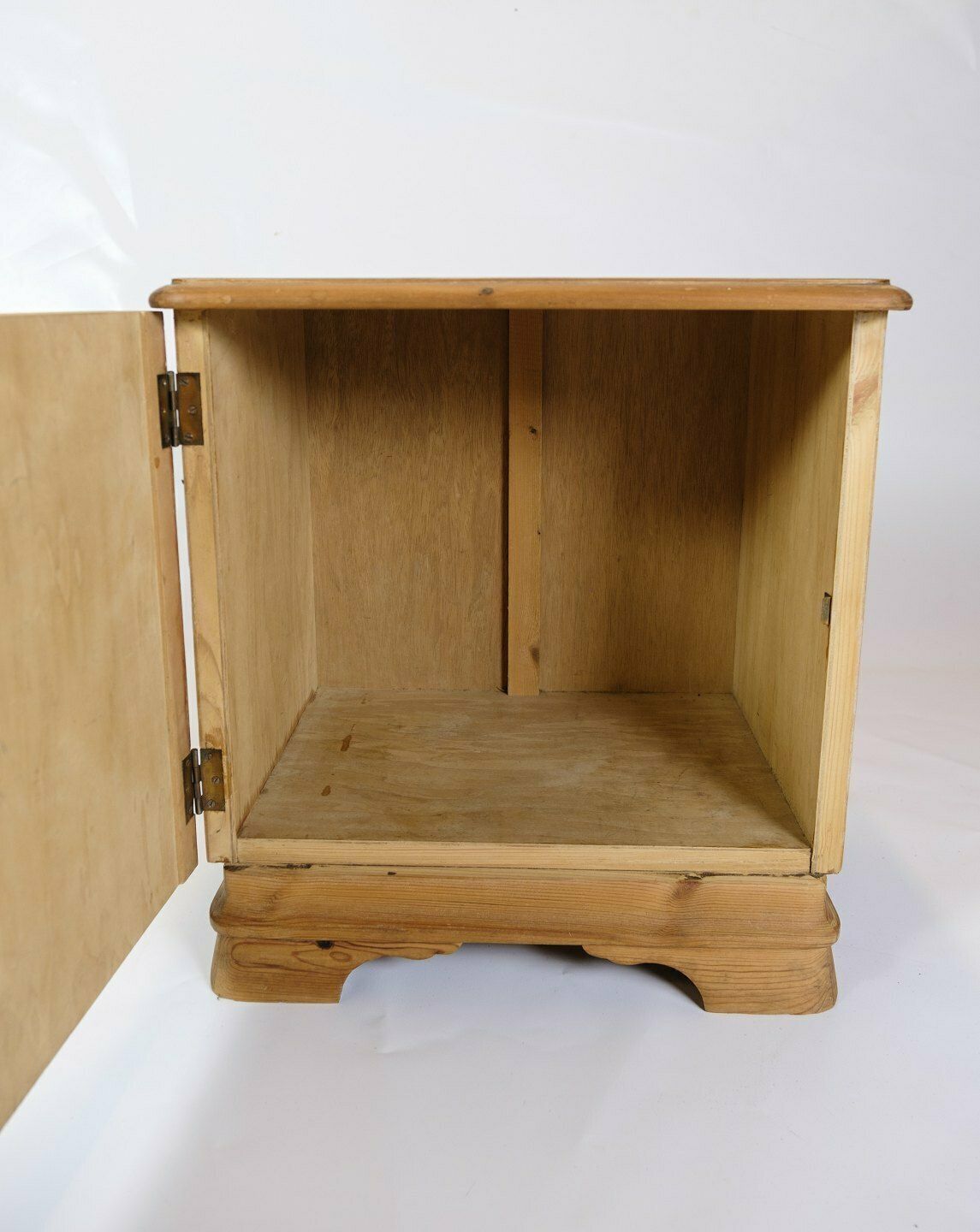 Nightstand In Pine & Brass, Danish Design photo for sale