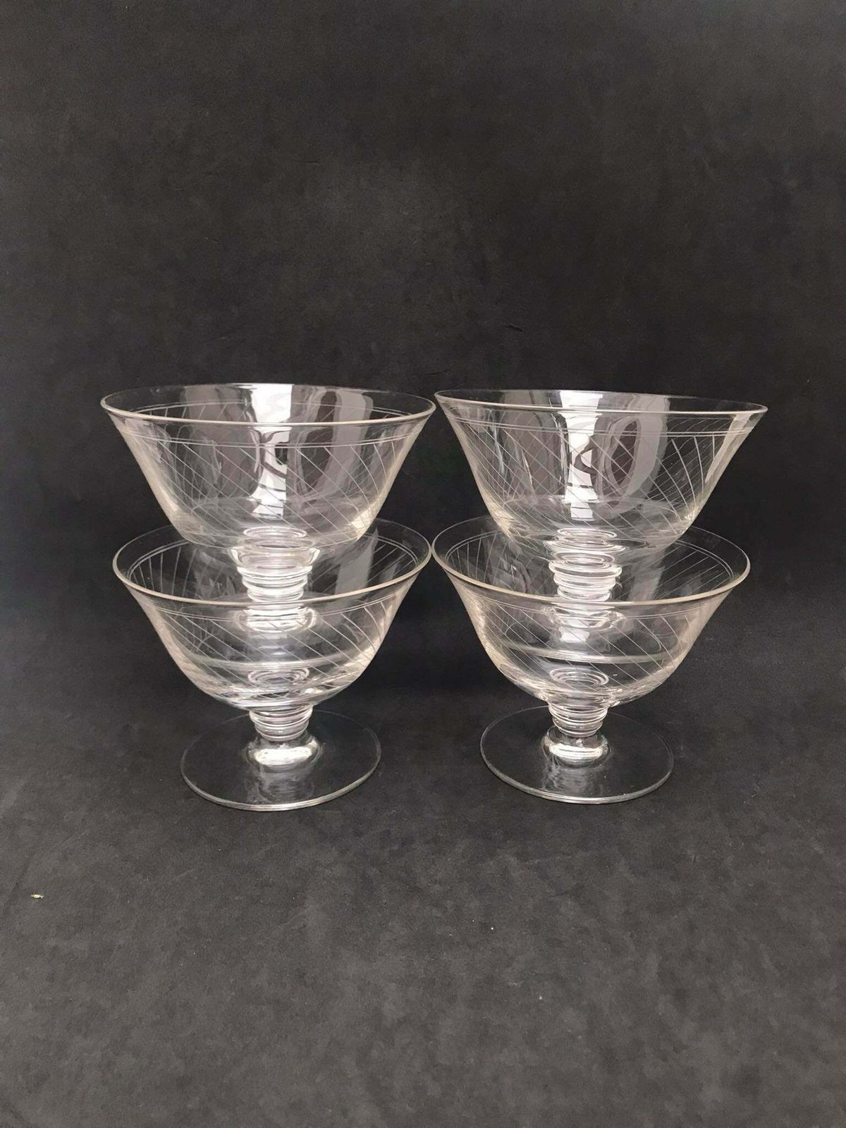 4 Antique Champagne Coupes Glasses Crystal Cut Coupes 1920s French Set 2 Stem Bar Cart Decor Wedding Bartender Cocktail Glasses Gift photo buy