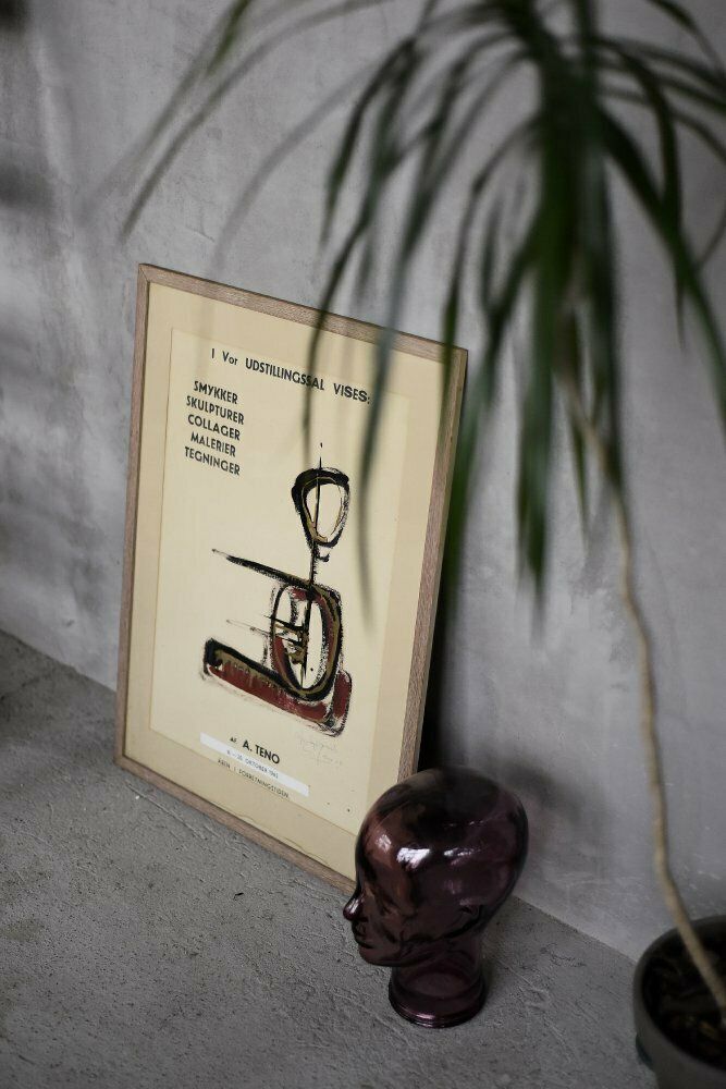 Exhibition Poster By Aurelio Teno, Denmark, 1965, Framed photo Art