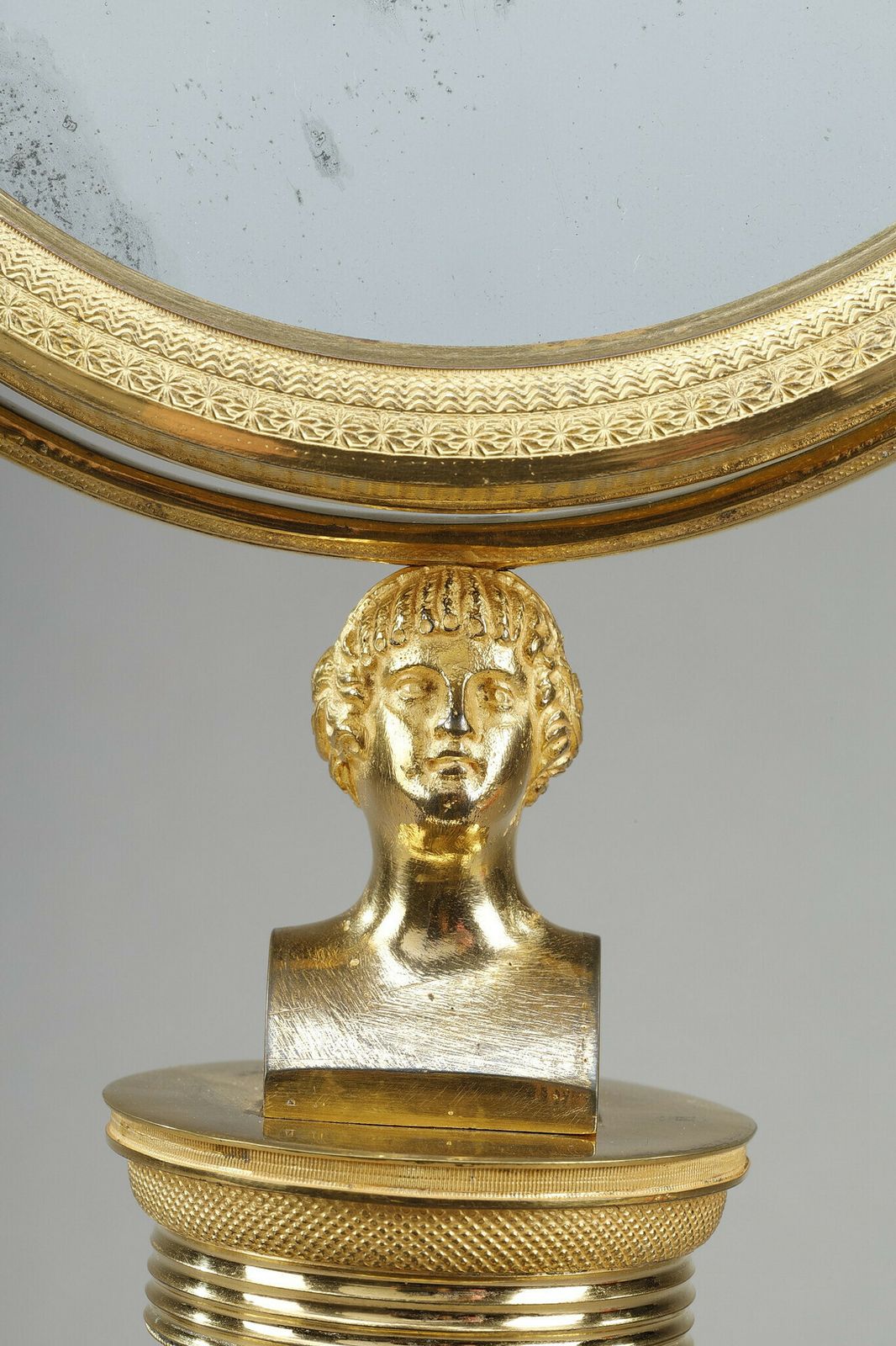 Toilet Mirror In Cut Crystal And Charles X Gilt Bronze Frame photo vintage