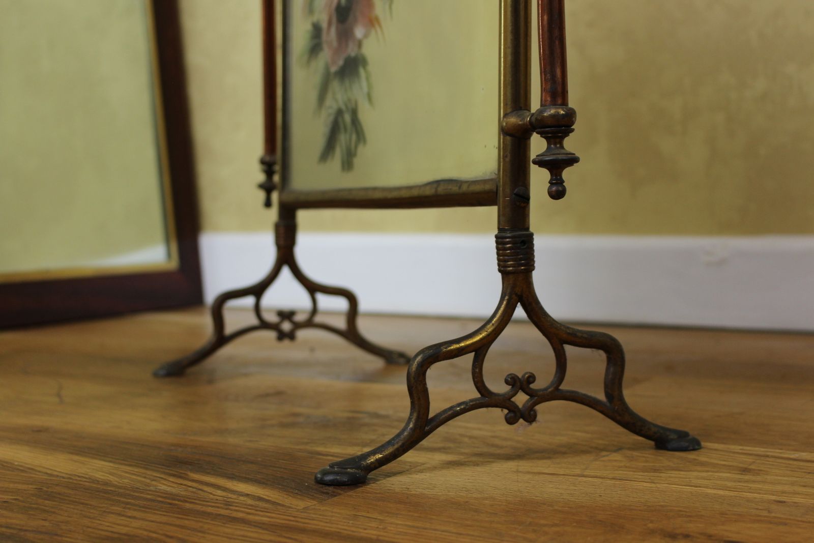 Victorian Aesthetic Movement Mirrored Brass Firescreen C 1880 photo vinterior