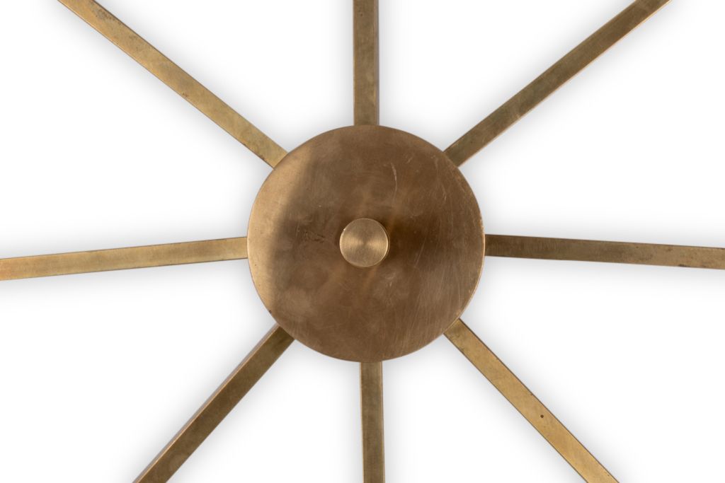 Angelo Lelli. Wall Lamp, Or Suspension, In Brass And Opaline. Contemporary. photo for sale