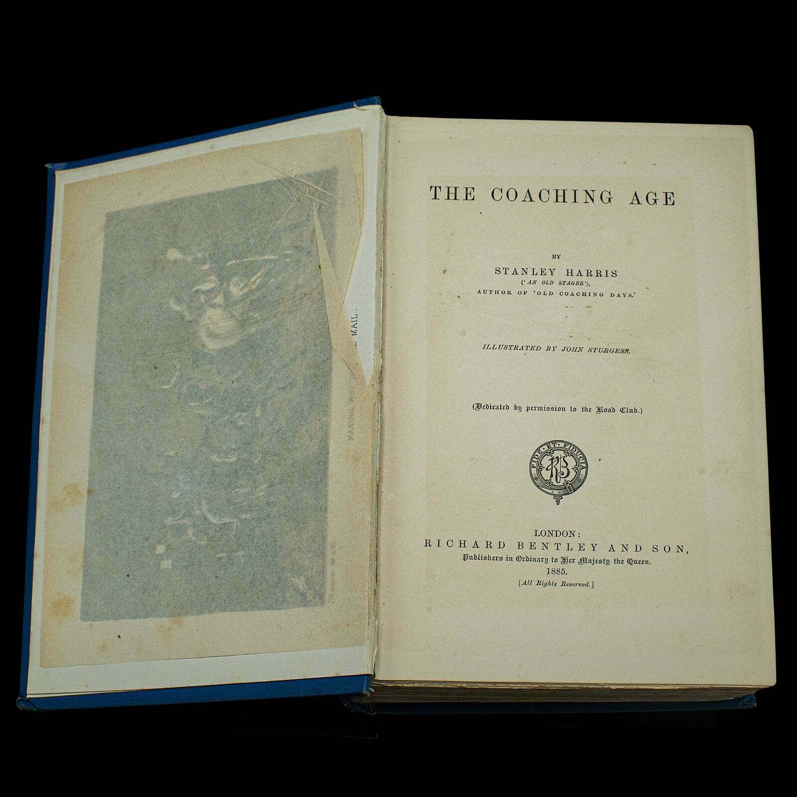 Antique Book, The Coaching Age, Stanley Harris, English, Hard Bound, Victorian photo Home Decor