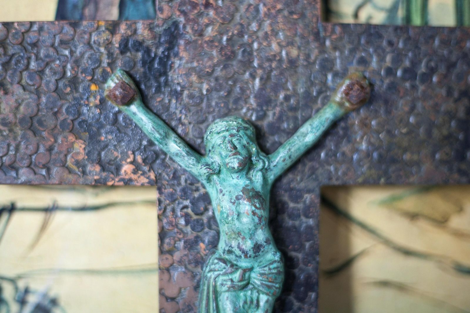 Signed Cross With Christ Wrought Iron Crucifix Religious Cross photo buy