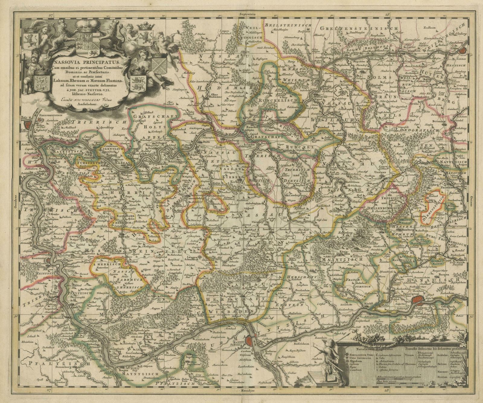 Antique Map Of The Nassau Region In Western Germany photo for sale