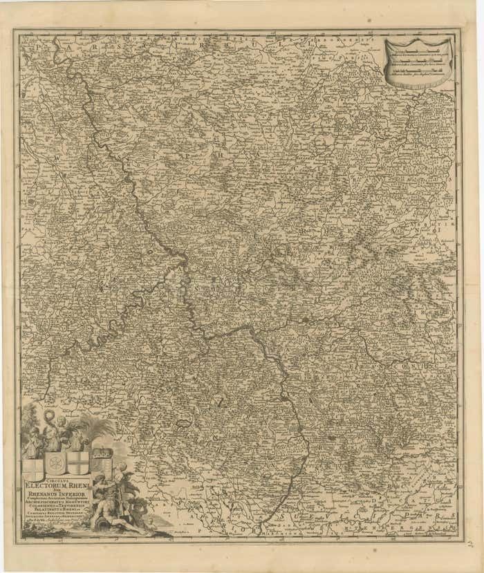 Antique Map Of The Niederrhein Region, Germany photo furniture