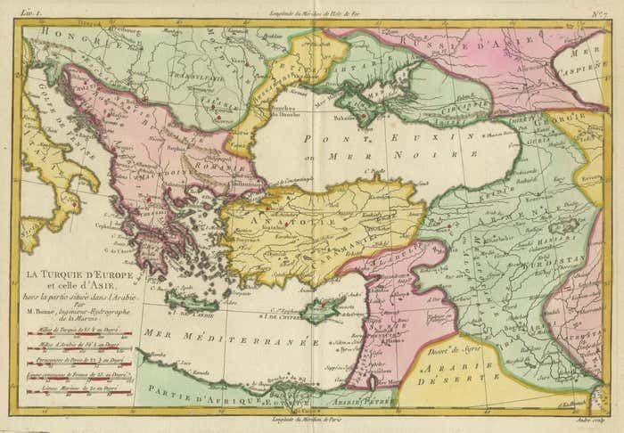 Antique Map Of The Eastern Mediterranean And The Balkans photo for sale