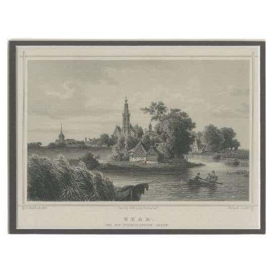 Antique Print Of The City Of Edam, Famous For Its Dutch Cheeses, 1858