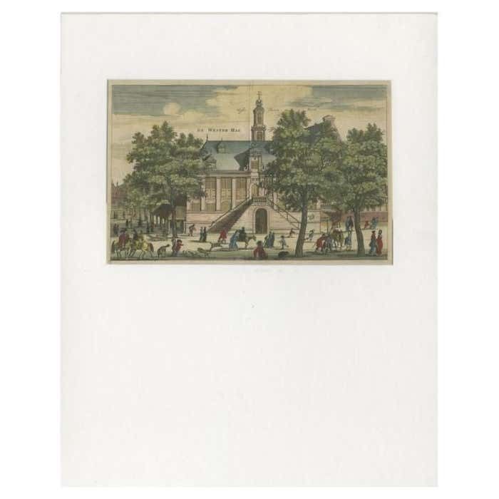 Antique Print Of The 'Westerhal' In Amsterdam By Dapper, C.1663