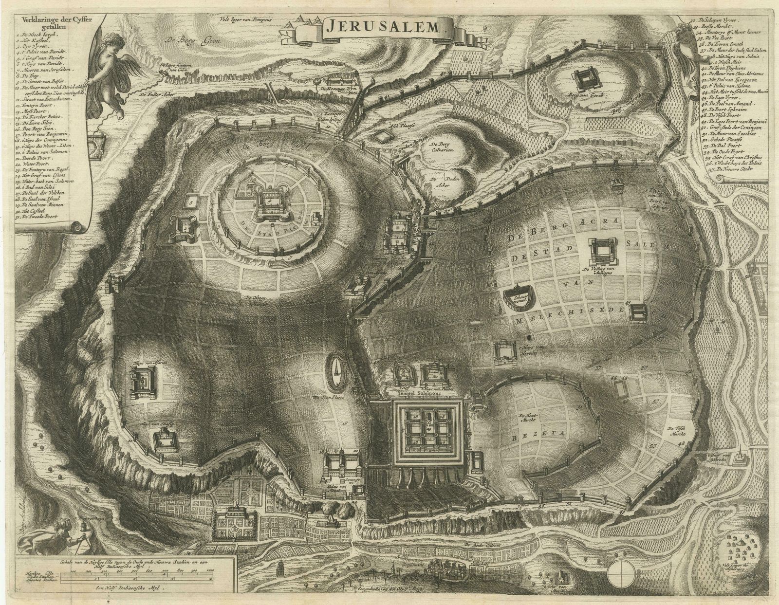 Antique Plan Of The City Of Jerusalem