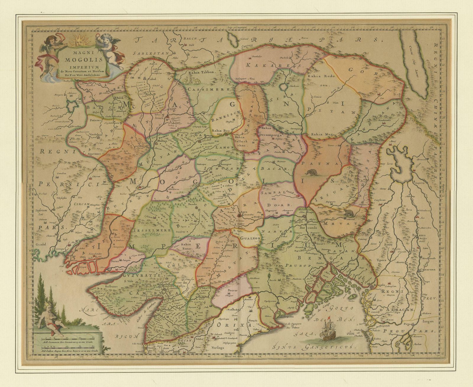 Antique Map Of The Empire Of The Great Mogul photo for sale