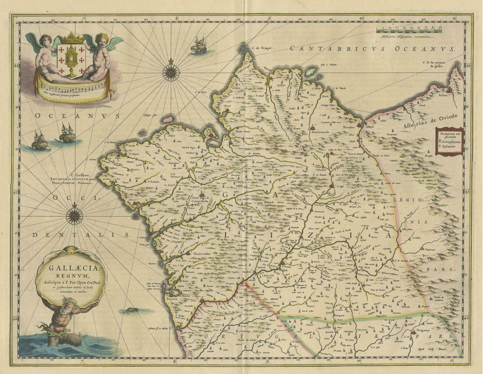 Antique Map Of The Northwestern Coast Of Spain photo for sale