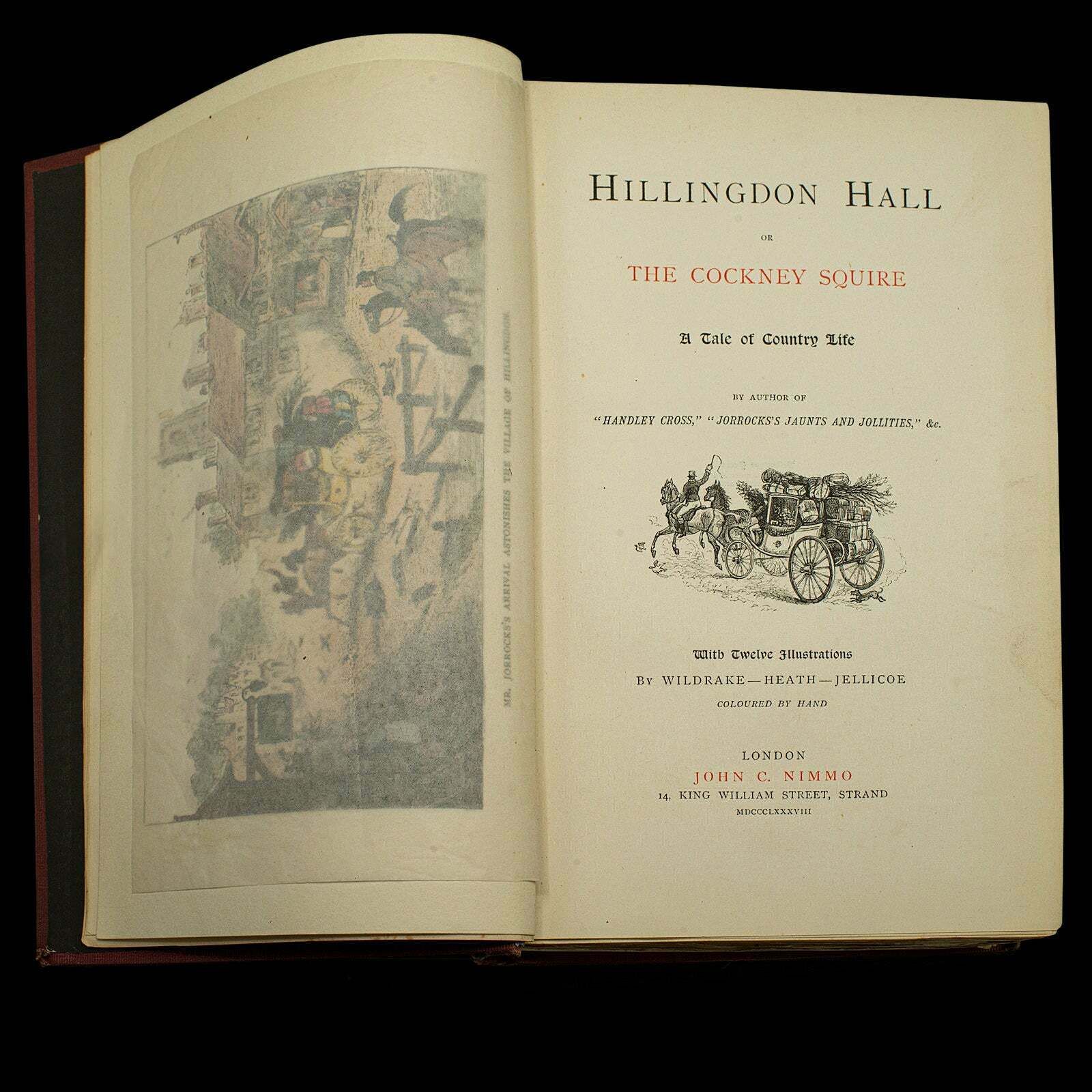 Antique Book In Case, Hillingdon Hall Or The Cockney Squire, English, Victorian photo 175.0