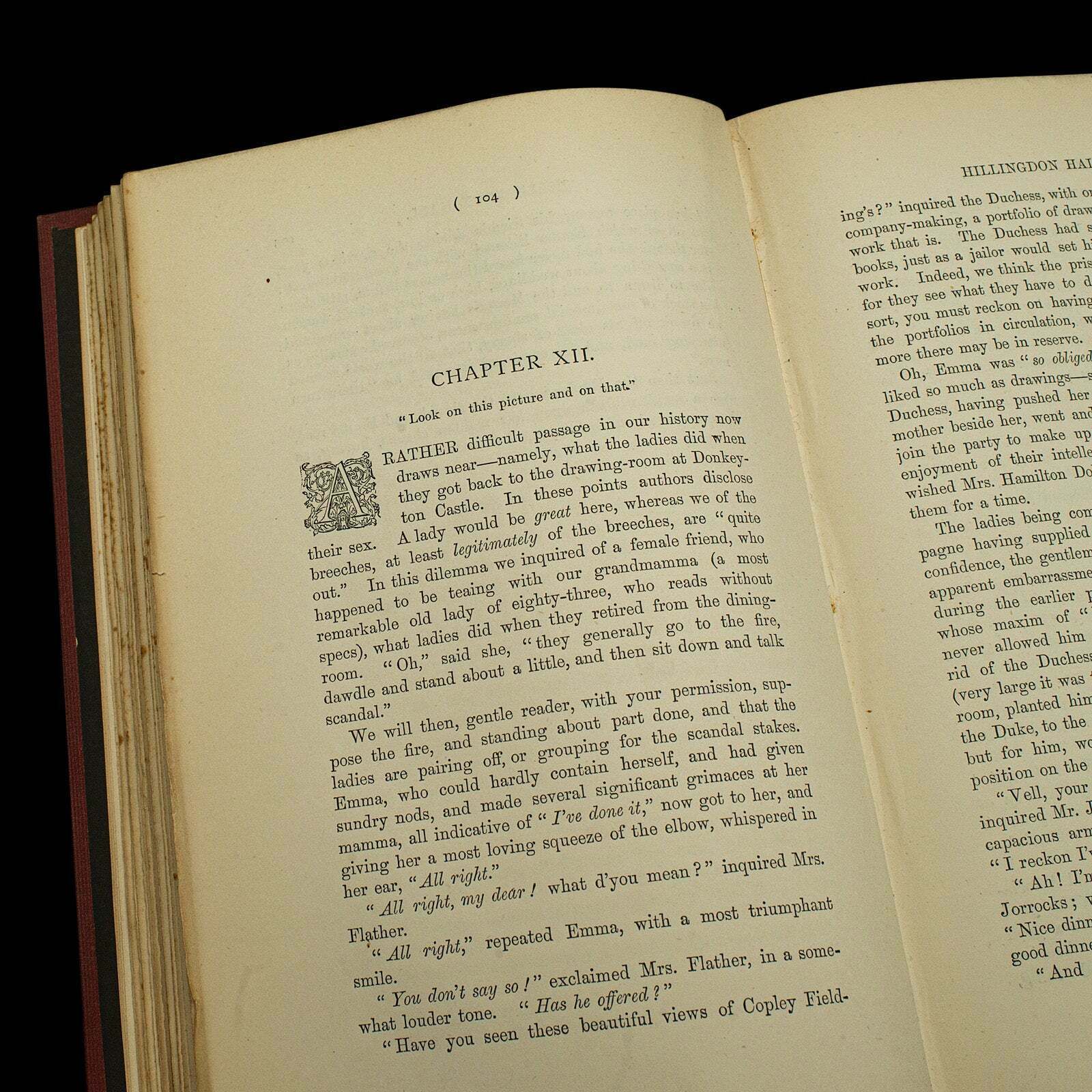 photo furniture Antique Book In Case, Hillingdon Hall Or The Cockney Squire, English, Victorian