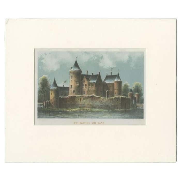 Antique Print Of Vreeland Castle Near Loenen, The Netherlands, C.1895