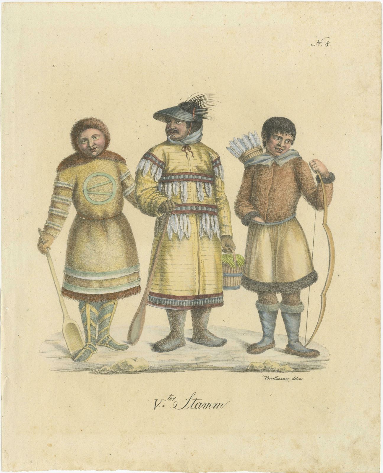 Antique Print Of A Man From Unalaska, Nenet Woman And An Eskimo photo furniture