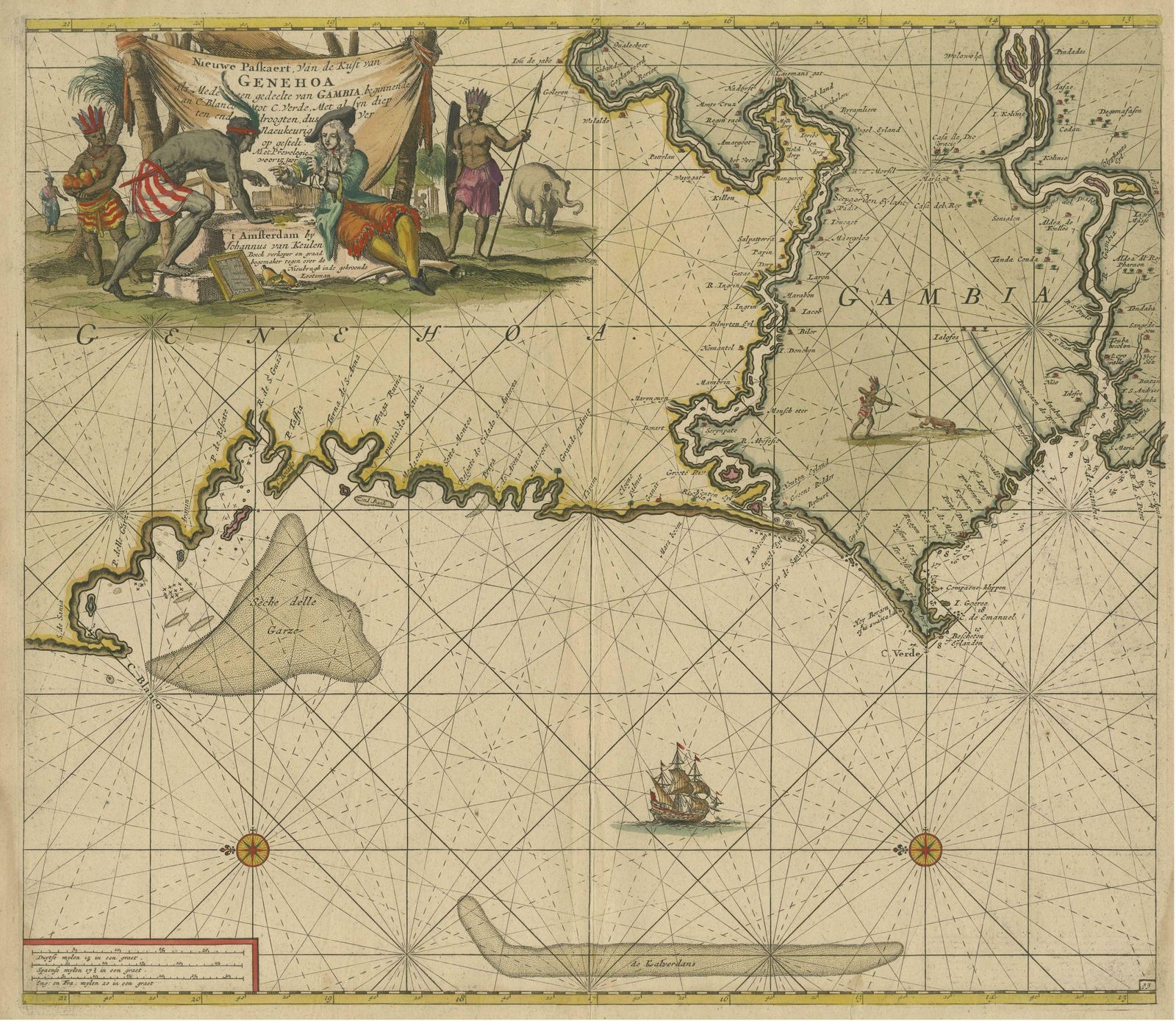 Antique Sea Chart Of The Western Coast Of Africa photo for sale