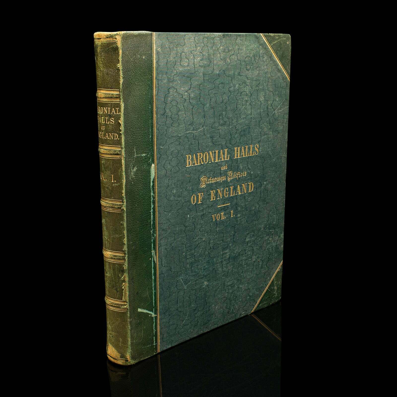 Large Antique Book Of Baronial Halls Volume 1, Reference, English, Mid Victorian