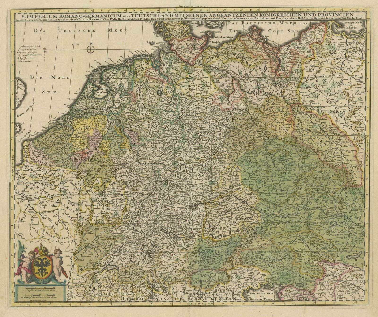 Antique Map Of Germany And Central Europe photo for sale