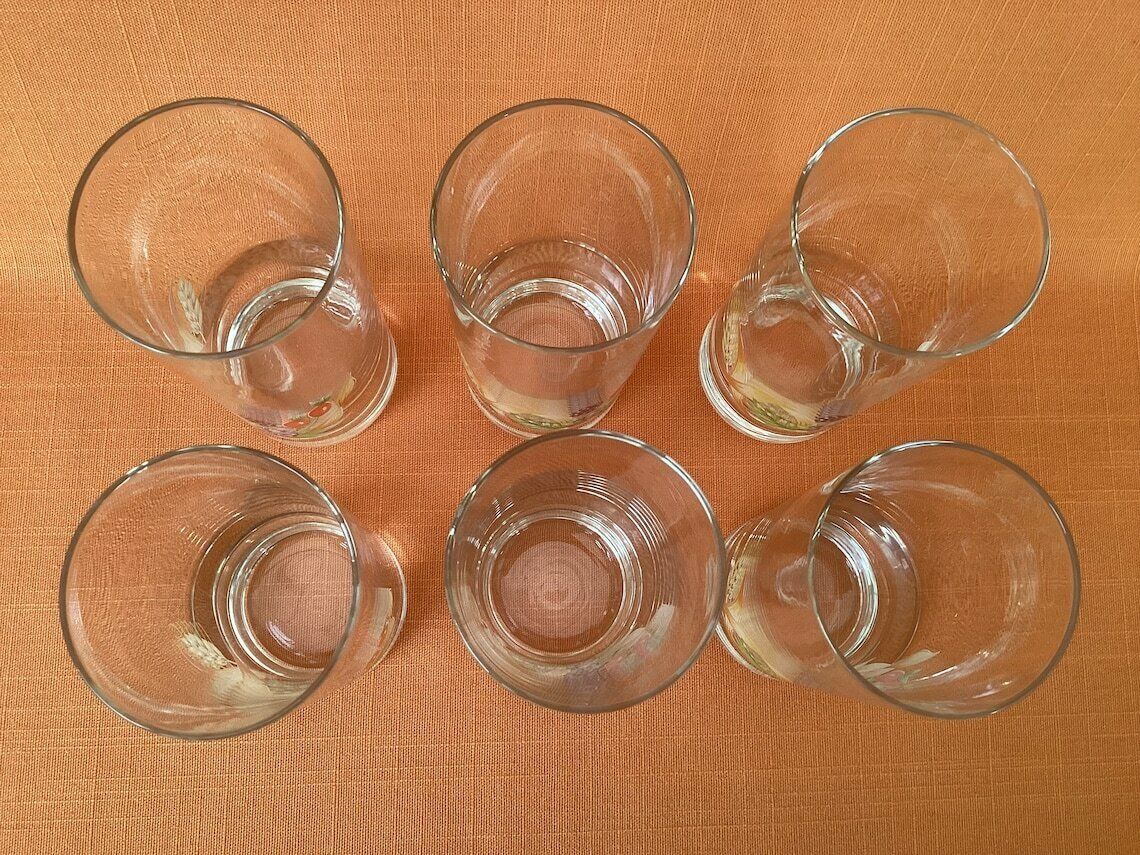 St Michael Harvest Glasses (Set Of 6), Rare St Michael Tall Glasses From The Harvest Range, Retro Highball Glasses, Retro Marks And Spencer photo buy