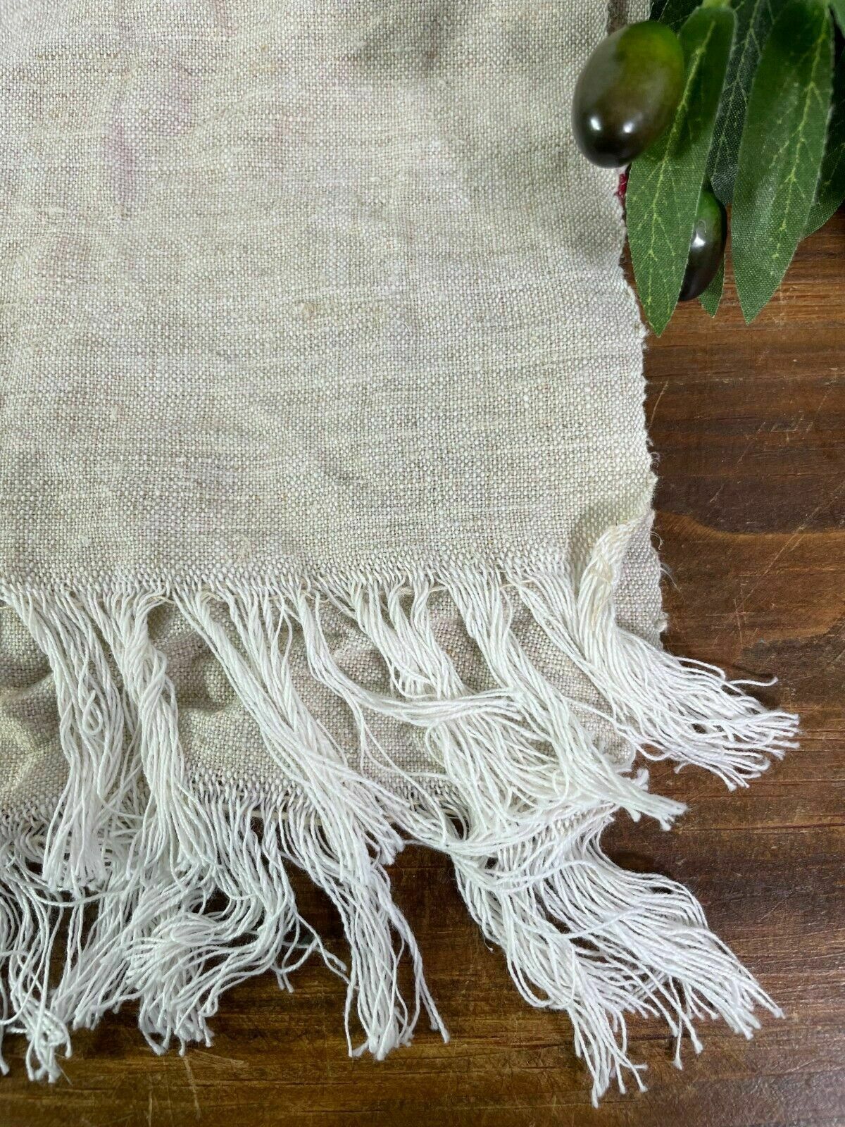 Large Vintage Antique French Hungarian Hemp Linen Table Cloth Upholstery Fabric photo furniture