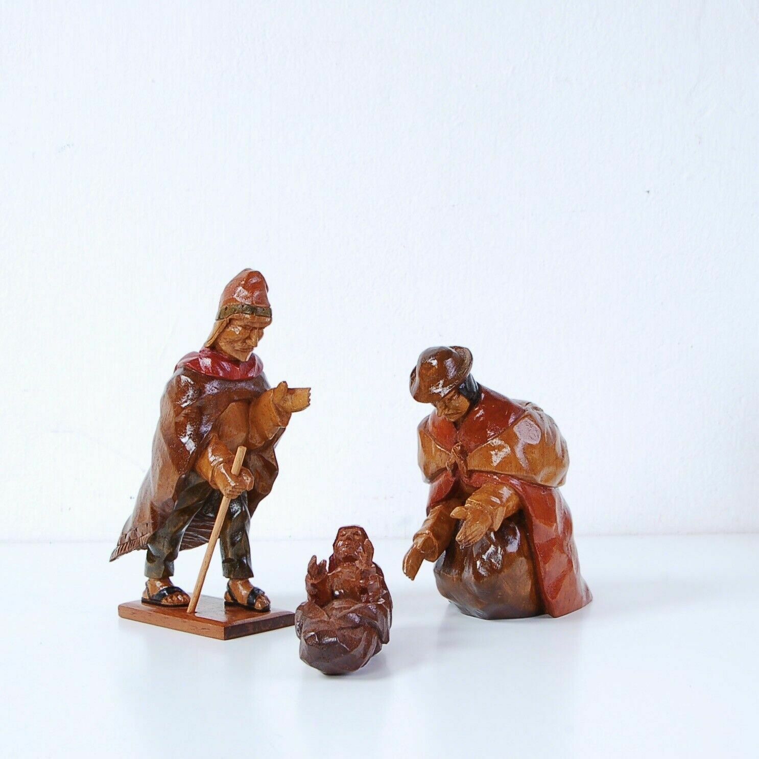 Nativity Wooden Carved Figurines Ethnic Nativity Scene Art Latin America Peru photo Home Decor