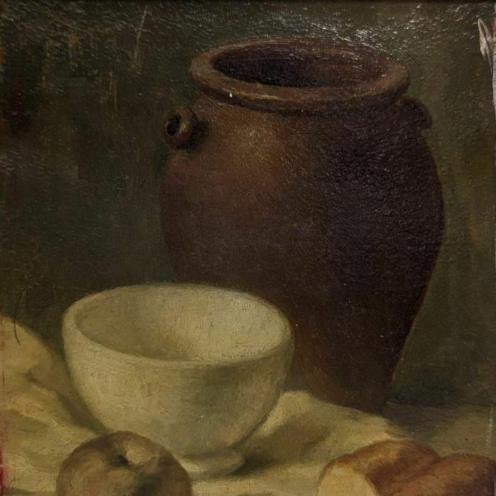 Louis Edouard Garrido Still Life With Bowl Oil On Paper photo furniture