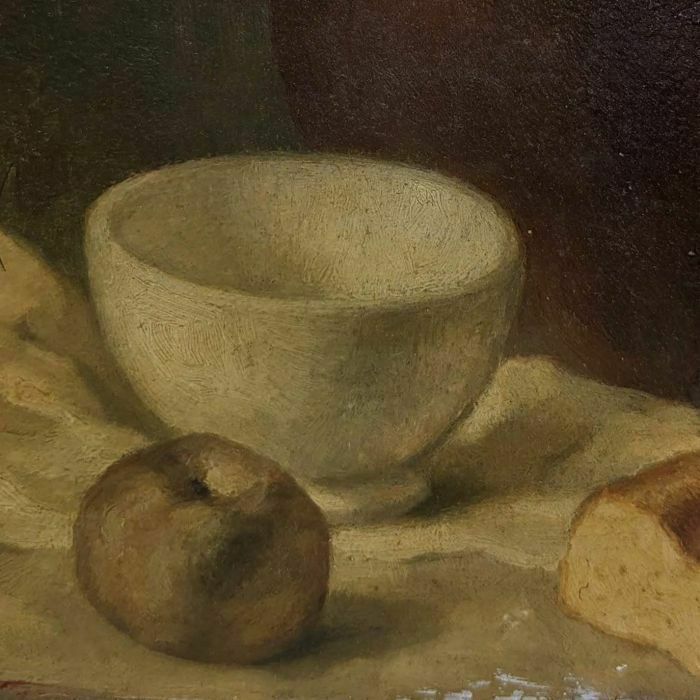Louis Edouard Garrido Still Life With Bowl Oil On Paper photo for sale