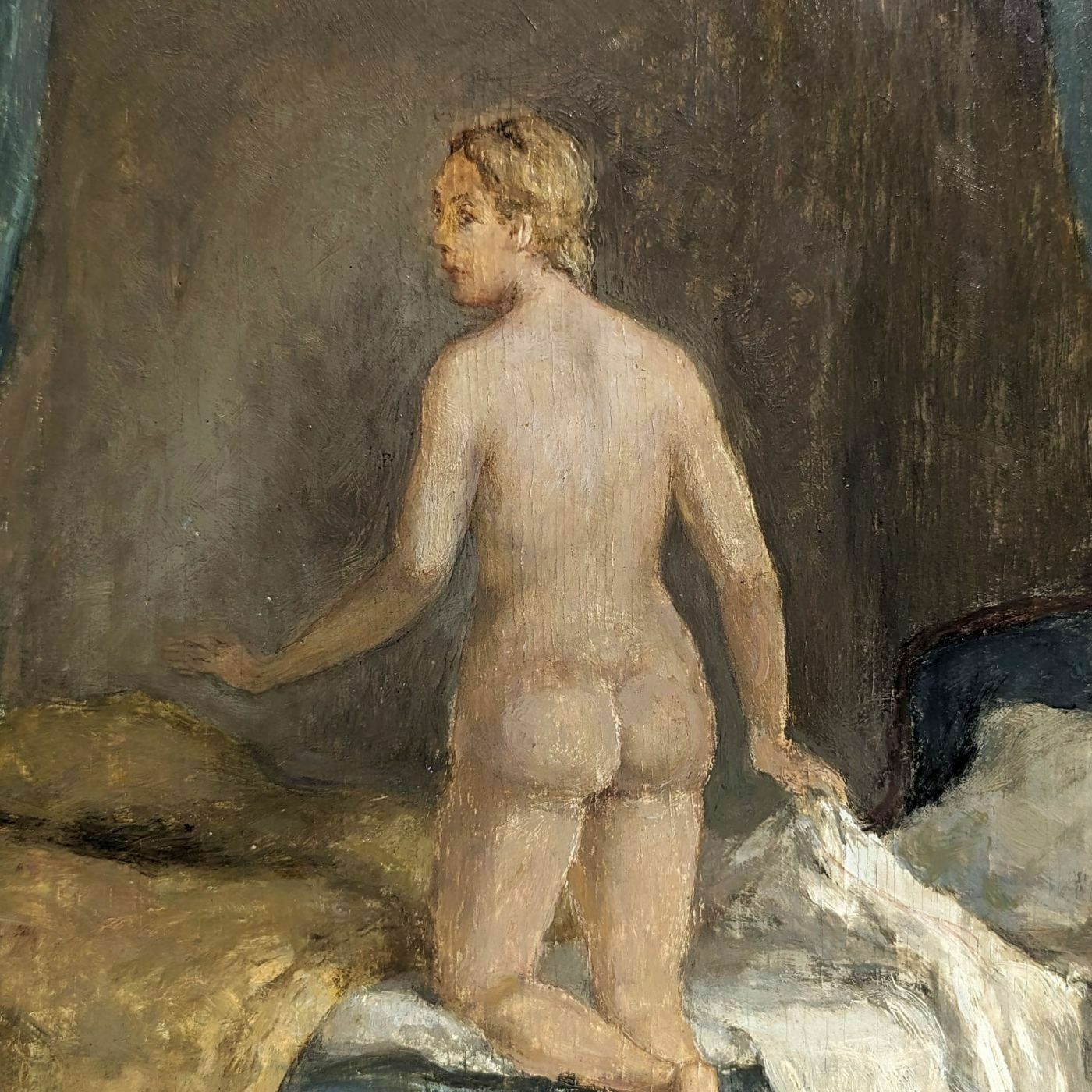 Louis Edouard Garrido Oil On Naked Woman Panel photo furniture